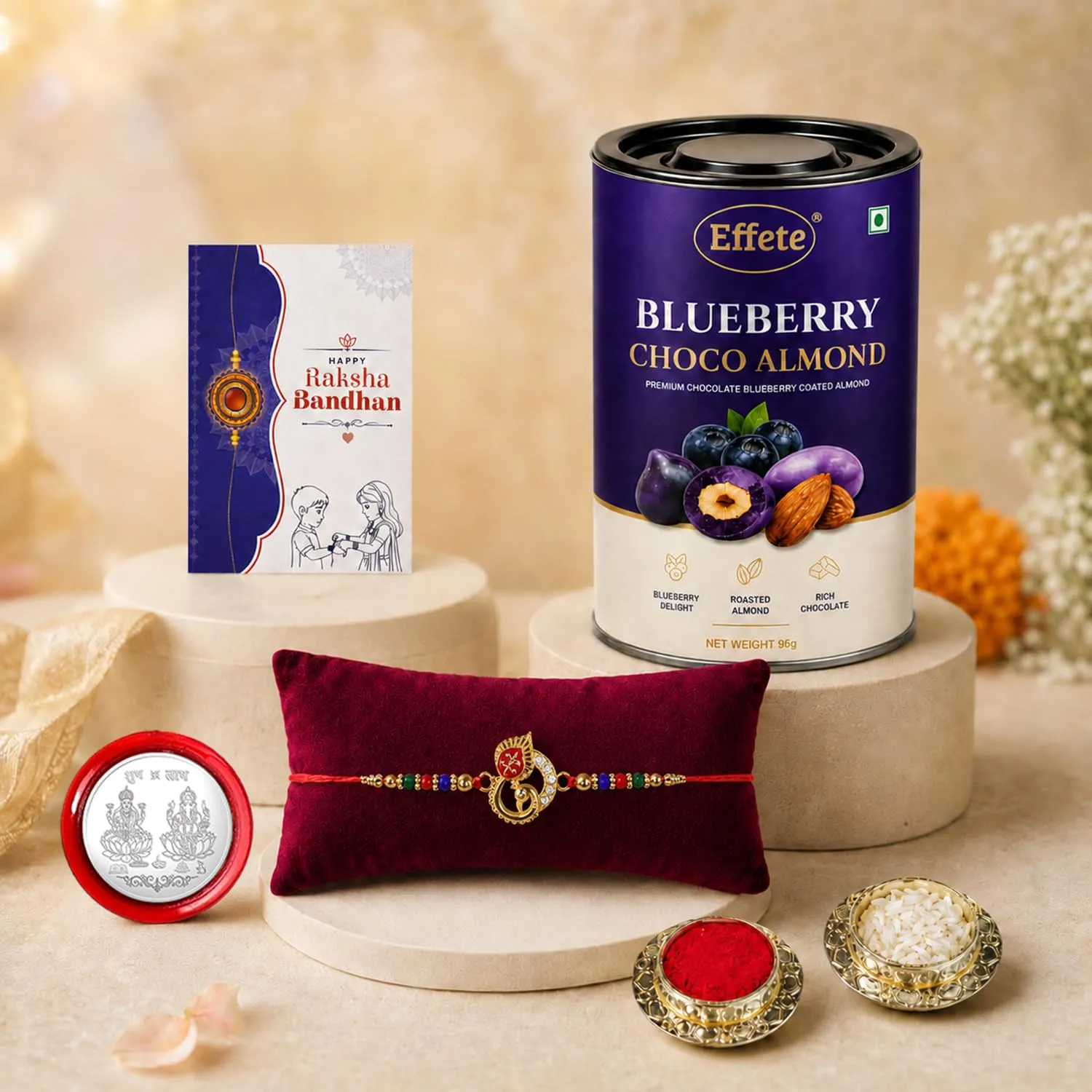 Premium Peacock Rakhi Gift Combo for Brother with Chocolates - Buy Online at Alikart