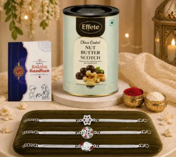 Floral Rakhi for Brother with Chocolate 96gm – Raksha Bandhan Gift Set, Pack of 7