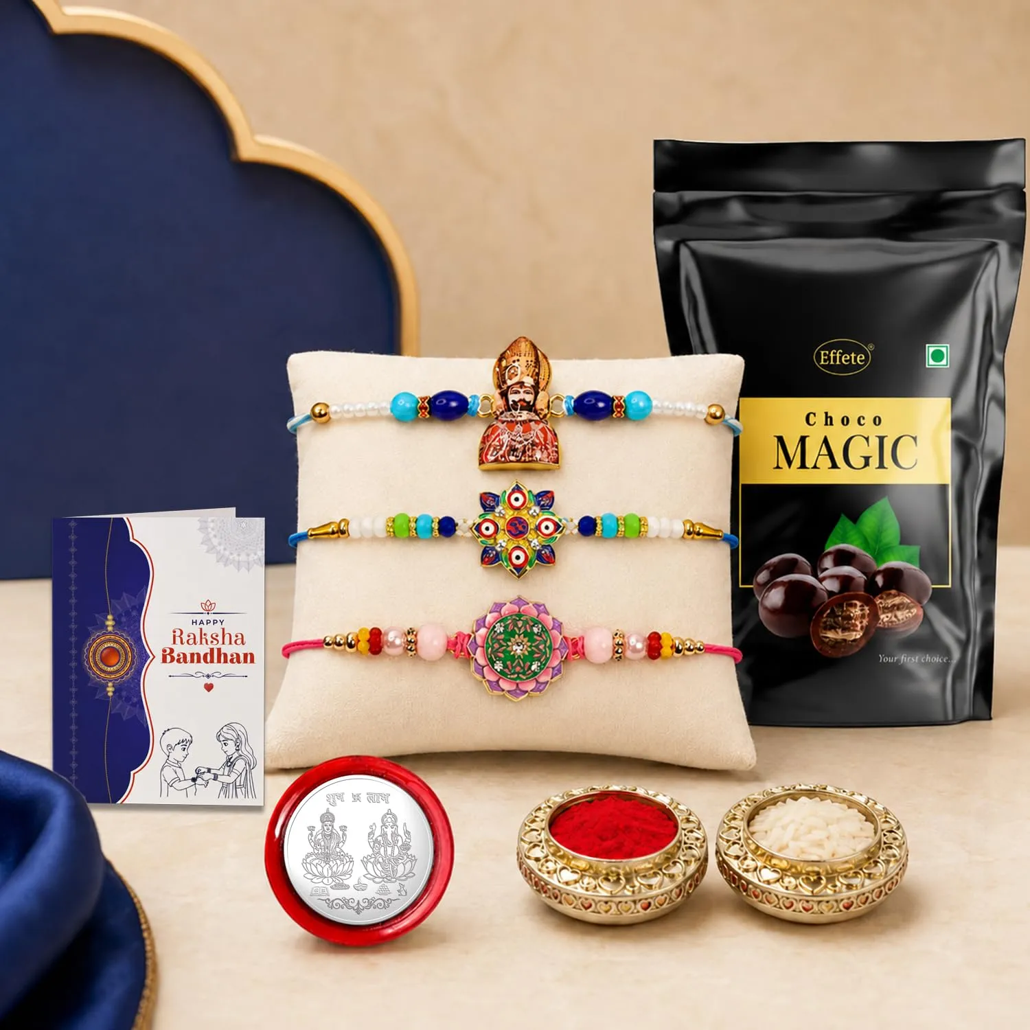 Premium Khatu Shyam Rakhi Combo – Raksha Bandhan Gift Set with Chocolates - Buy Online at Alikart