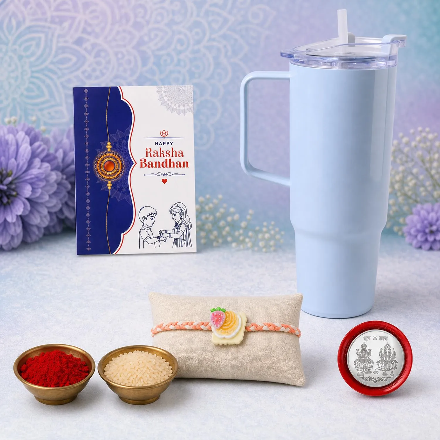 Premium Raksha Bandhan Gift Combo – Travel Tumbler 1800ml & Rakhi Set - Buy Online at Alikart