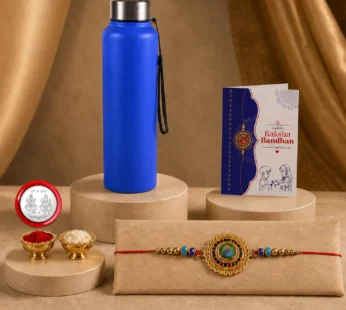 Rakhi for Brother with Water Bottle-1000ml – Rakshabandhan Gift Set, Pack of 5