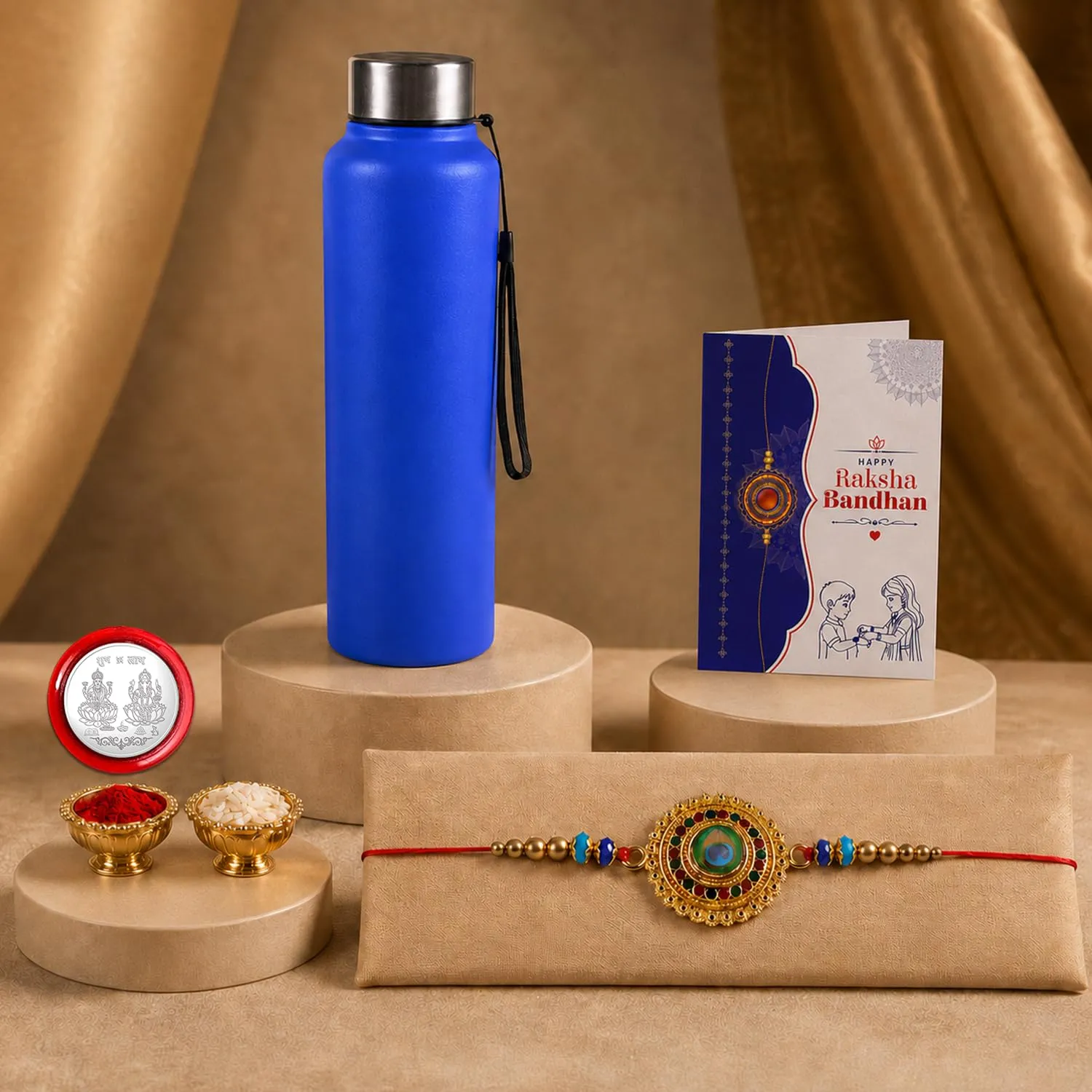 Premium Rakhi for Brother with Water Bottle-1000ml - Rakshabandhan Gift Set, Pack of 5 - Buy Online at Alikart