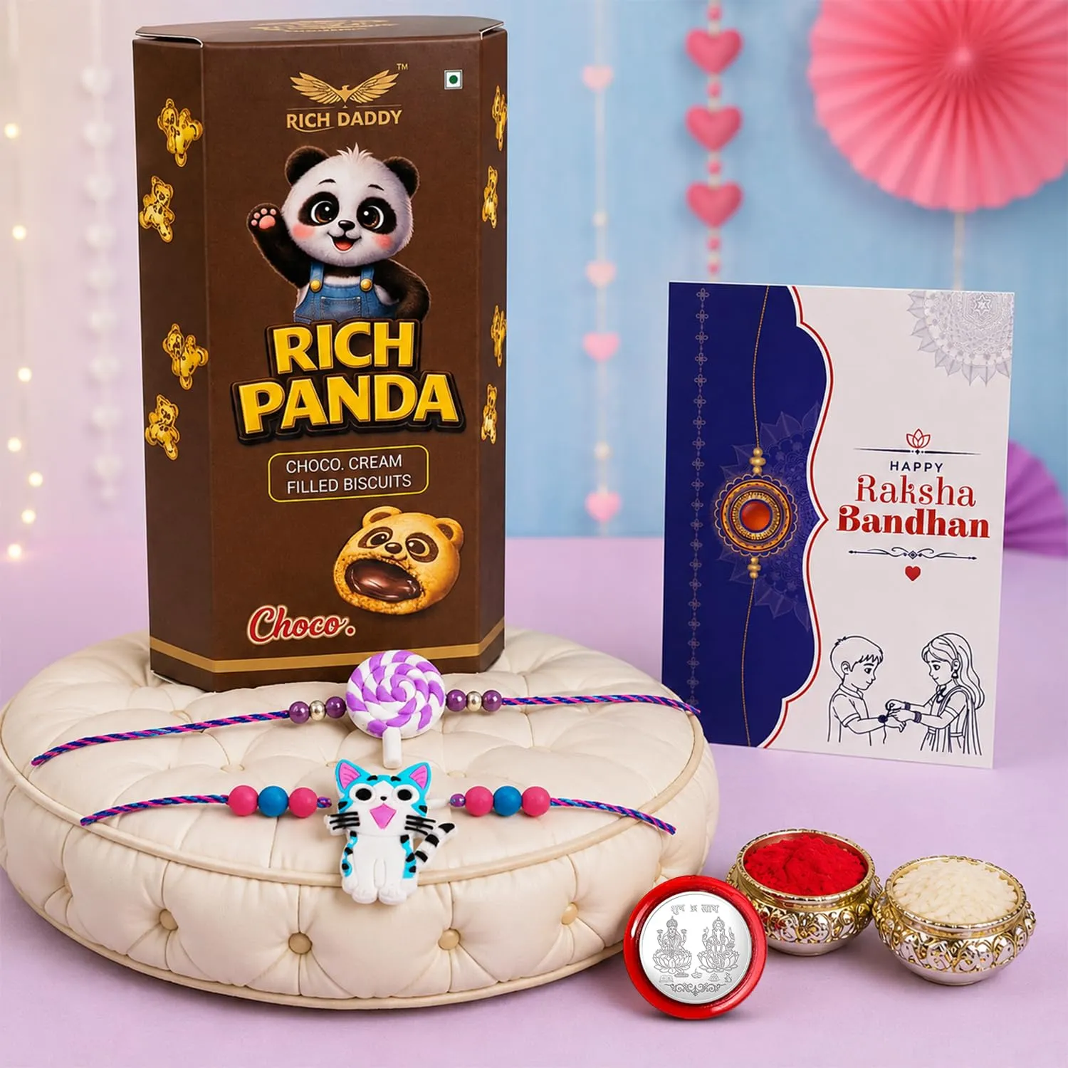 Premium Rakhi for Brother with Biscuit 60gm - Raksha Bandhan Gift Set, Pack of 6 - Buy Online at Alikart