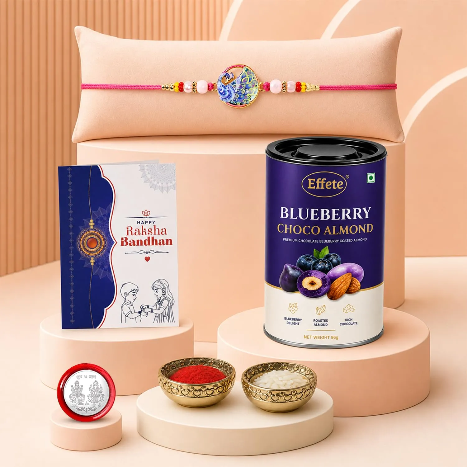 Premium Rakhi Gift Combo – Peacock Design for Raksha Bandhan Brother - Buy Online at Alikart