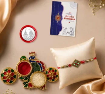 Shop Raksha Bandhan Combo Multicolor Floral Rakhi Peacock Thali