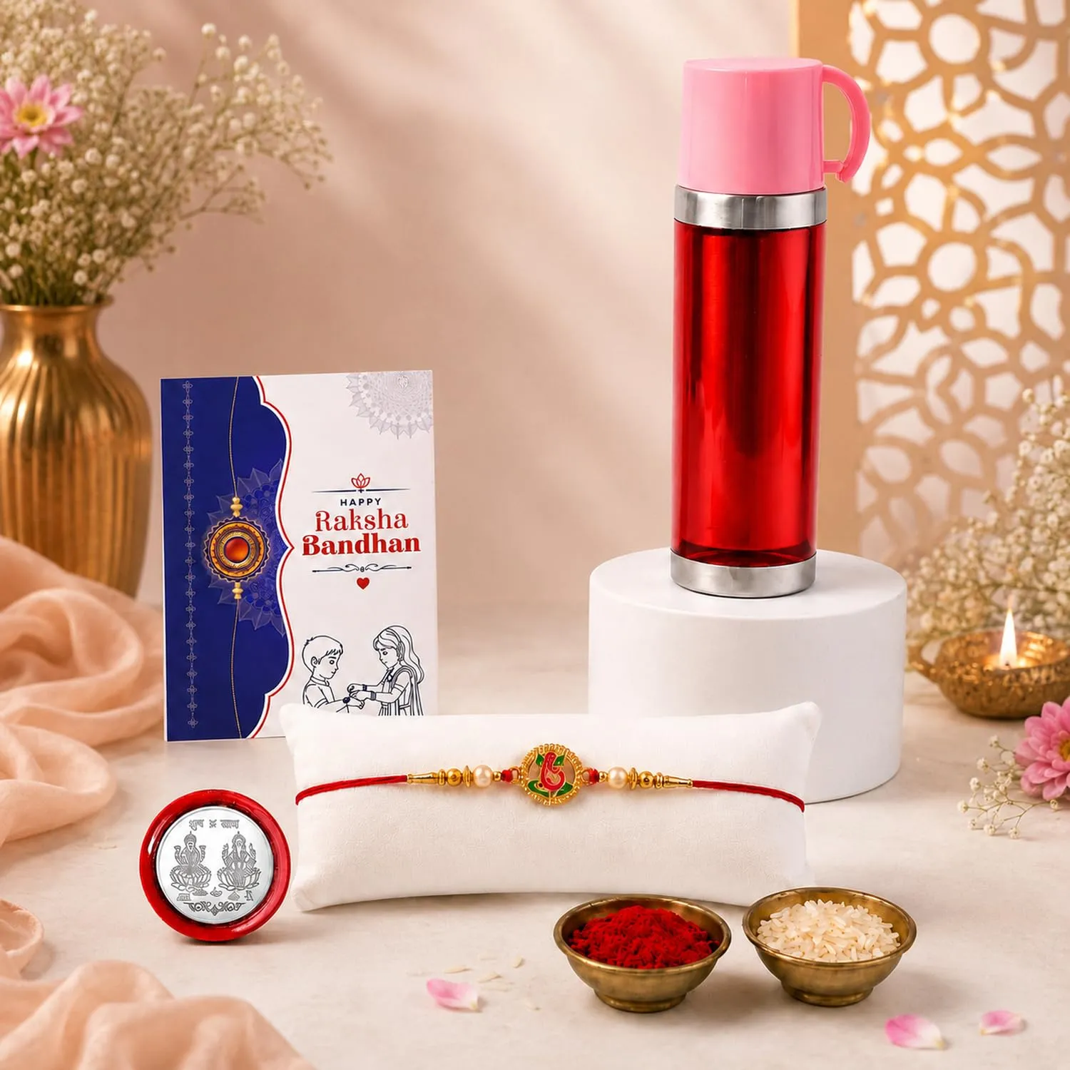 Premium Ganesha Rakhi Combo – Raksha Bandhan Gift Set with Travel Mug - Buy Online at Alikart