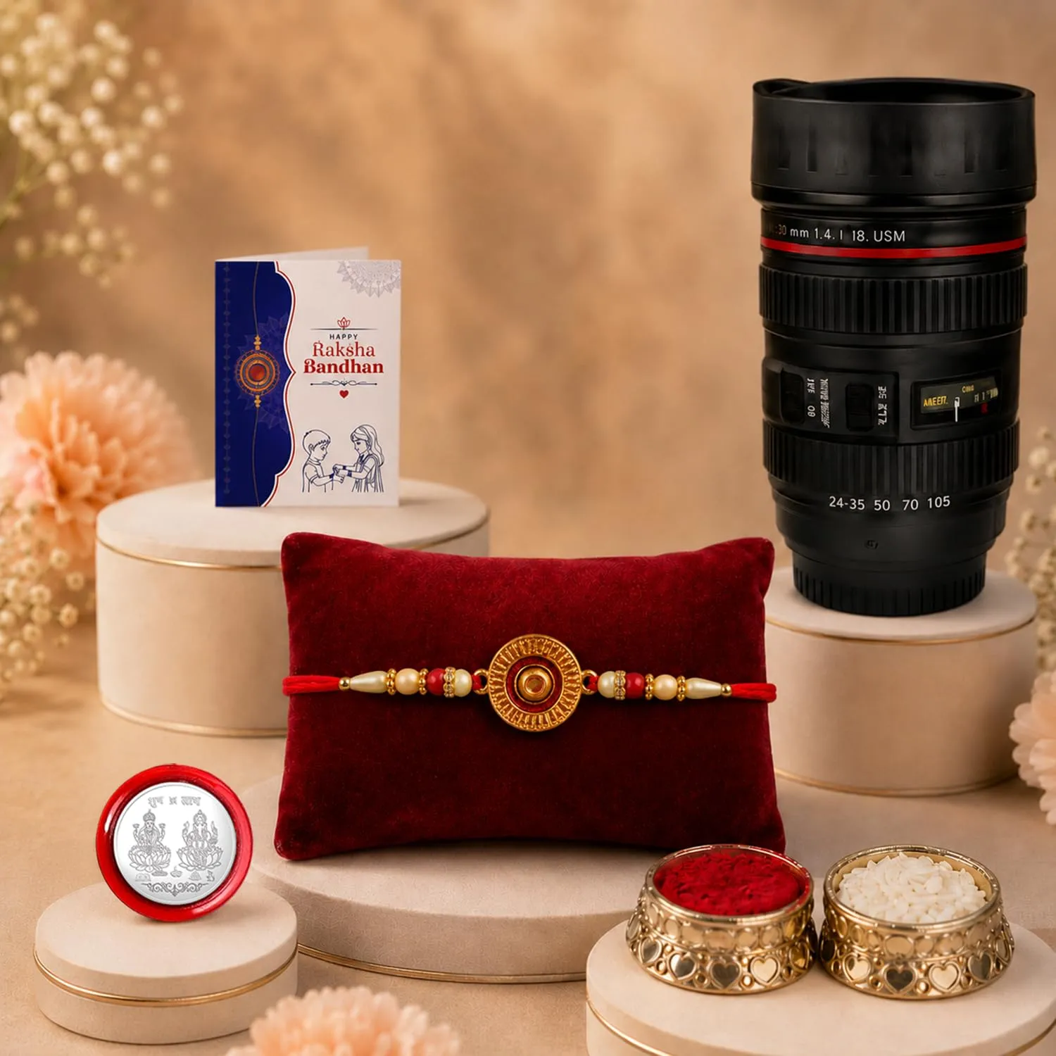 Premium Rakhi for Brother with Camera Lens Coffee Mug - Rakshabandhan Gift Set, Pack of 5 - Buy Online at Alikart