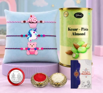 kids Rakhi for Brother with Kesar-Pista 96gm – Raksha Bandhan Gift Set, Pack of 7