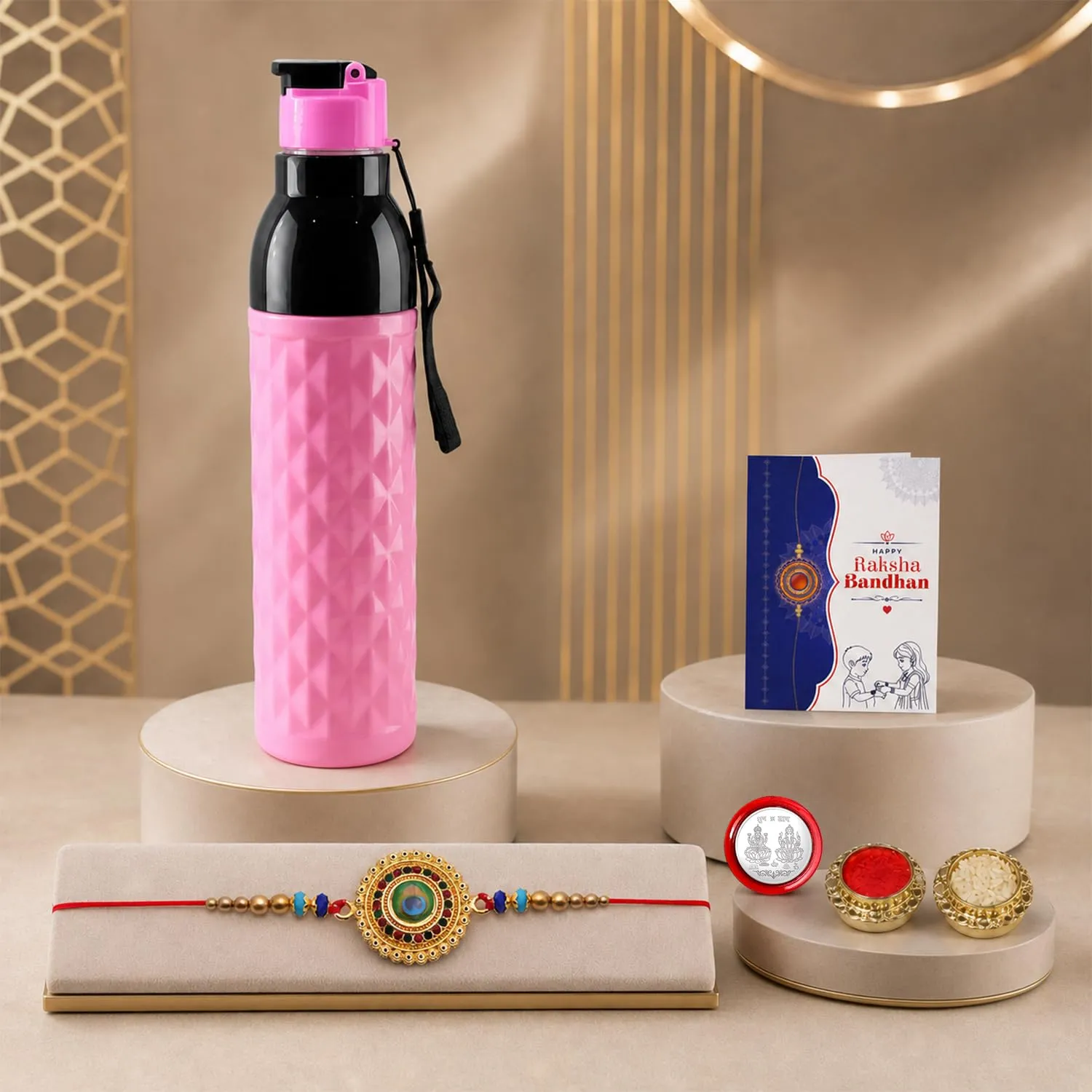 Premium Rakhi for Brother with Water Bottle-1000ml - Raksha Bandhan Gift Set, Pack of 5 - Buy Online at Alikart