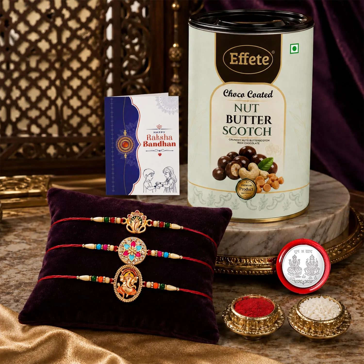 Premium Rakhi for Brother with Butter Scotch 96gm - Raksha Bandhan Gift, Pack of 7 - Buy Online at Alikart