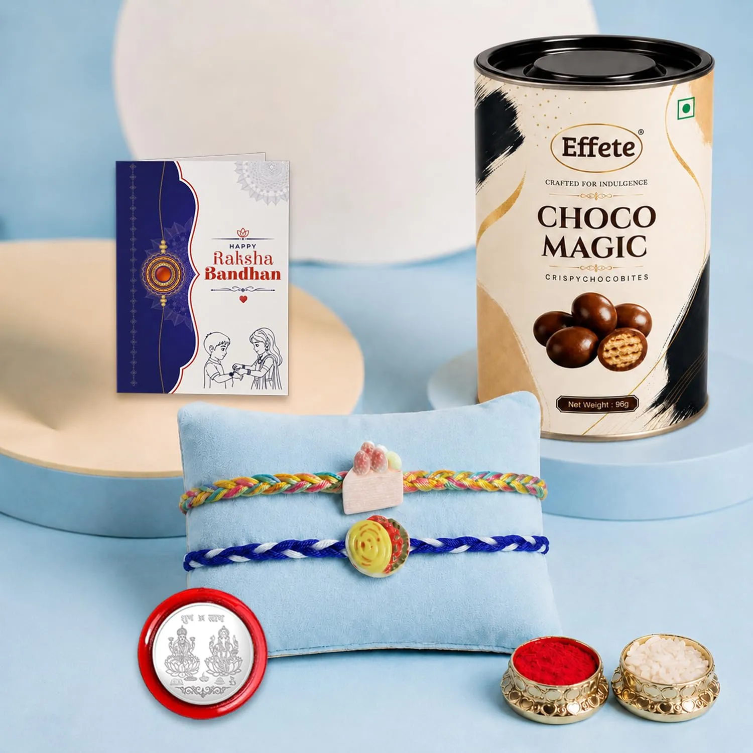 Premium Raksha Bandhan Cake Slice Floral Rakhi Combo with Choco Magic - Buy Online at Alikart