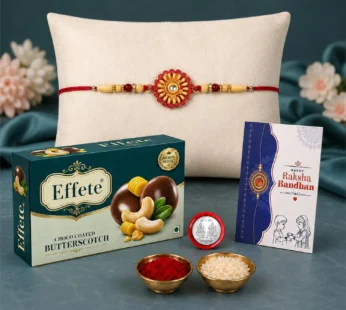 Round Rakhi for Brother with Chocolate 32gm – Raksha Bandhan Gift Set, Pack of 5
