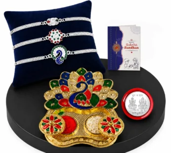 Rakhi for Brother & Bhaiya with Pooja Thali – Rakshabandhan Gift Set, Pack of 7