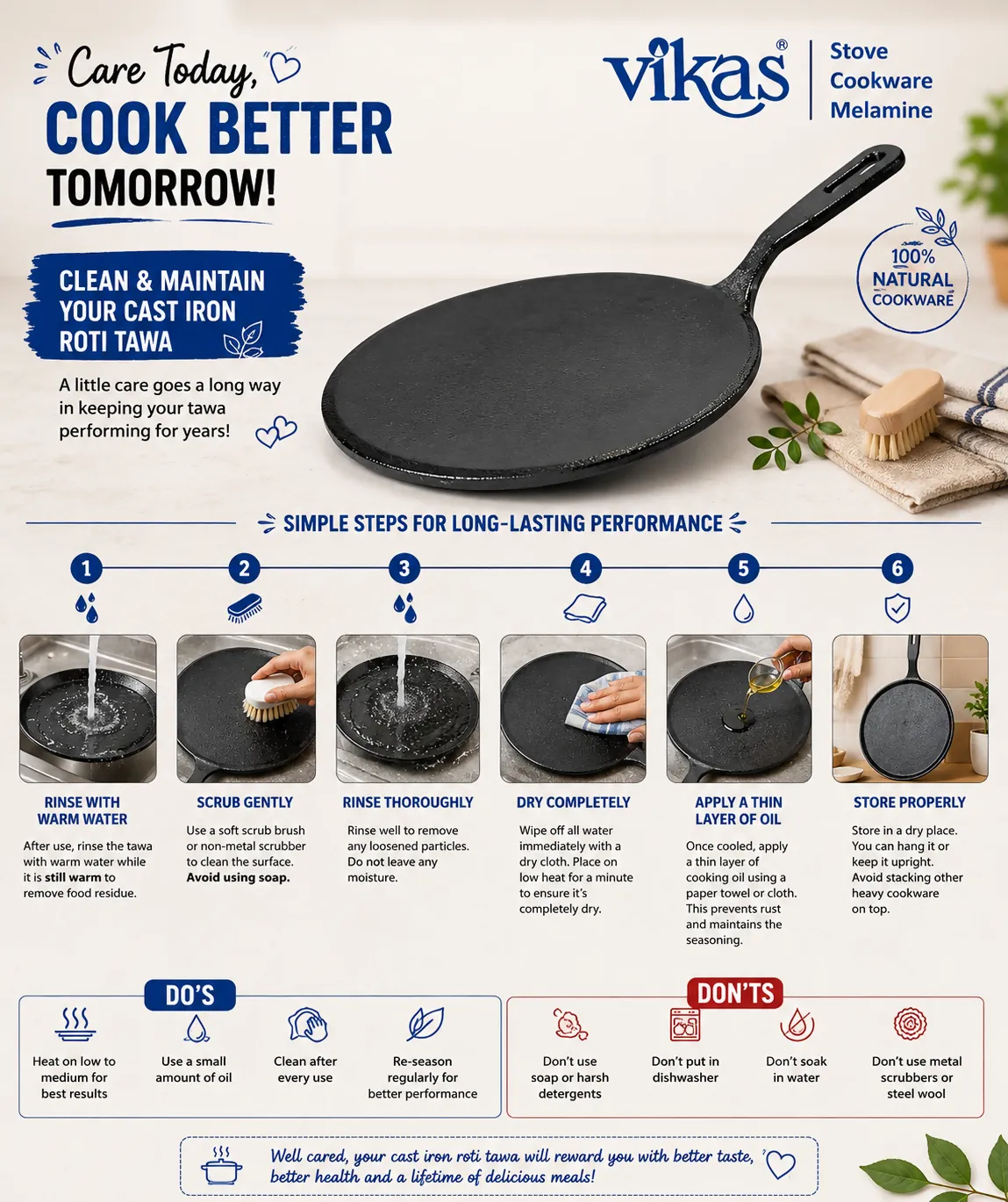 Cast Iron Roti Tawa – Even Heat & Durable for Perfect Rotis - Detailed Feature View 2