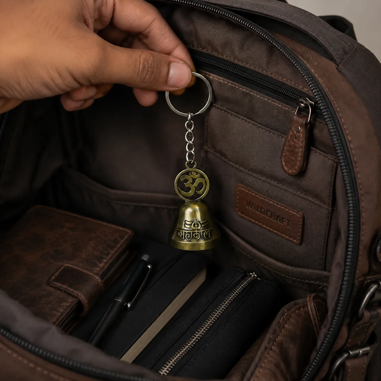 Om Symbol Metal Keychain for Car & Bike Keys Mahakal Metal Keychain - Detailed Feature View 2