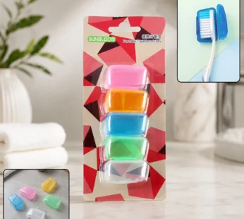 Toothbrush Head Cover Caps Set Travel Protective Hygiene Case (5 Pc Set)