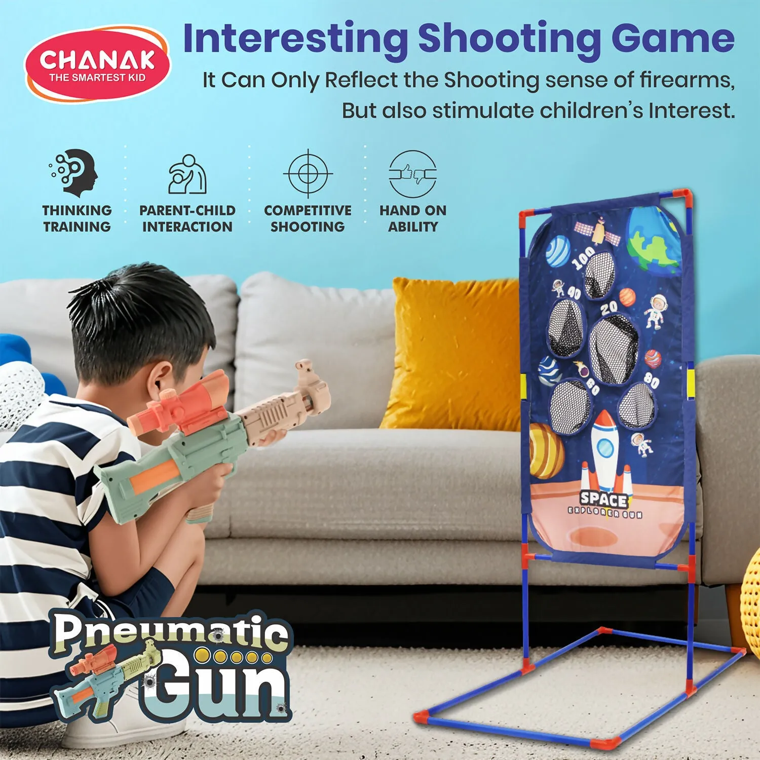 Space Explorer Pneumatic Gun Set – Safe & Skill-Building Play - Detailed Feature View 2