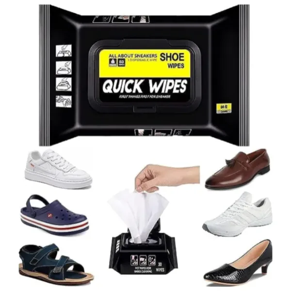 80 Pcs Disposable Shoe Cleaning Wipes – Quickly Remove Dirt, Stains & Scuffs from Shoes