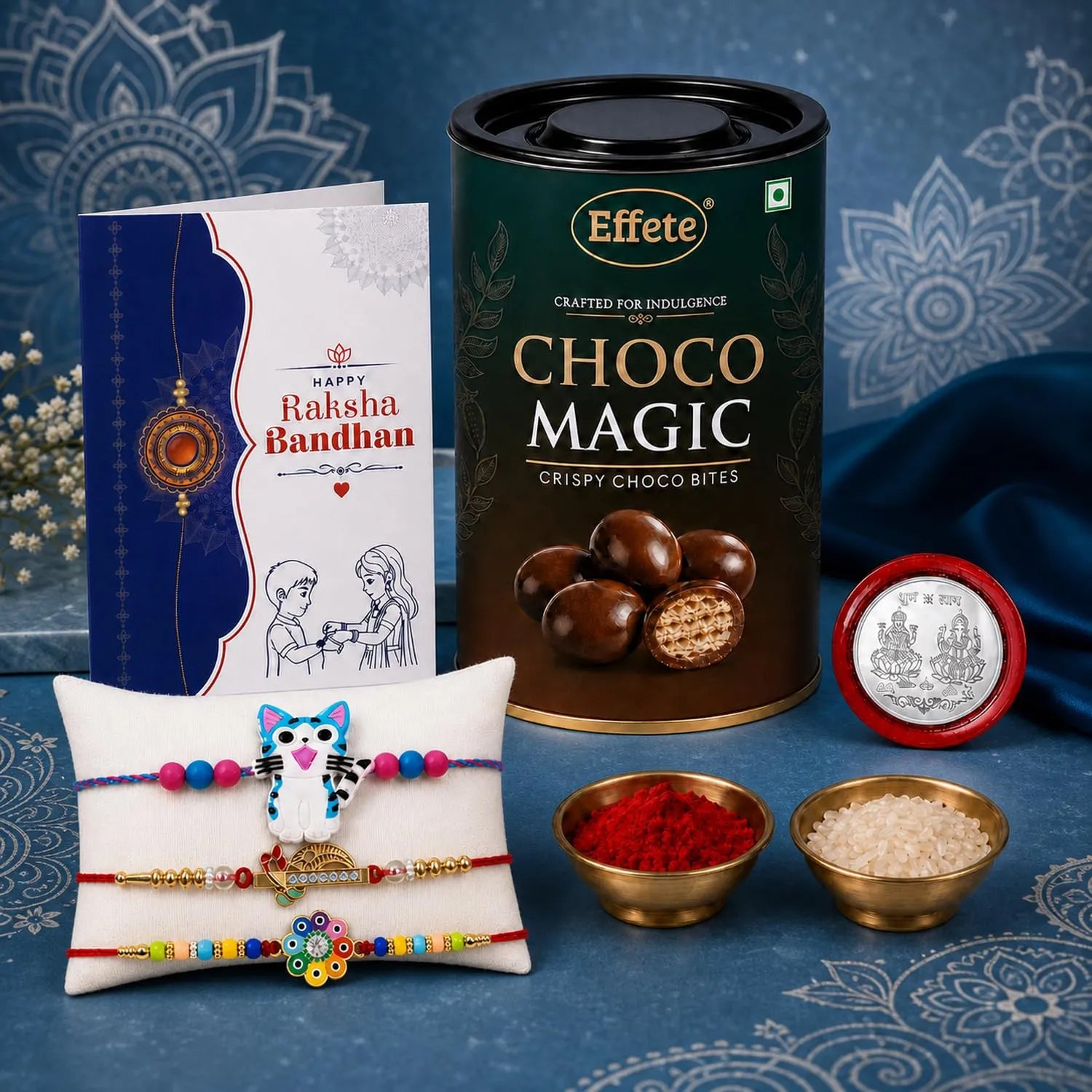 Premium Rakhi with Chocolate for Brother – Kitty Evil Eye Gift Combo Set - Buy Online at Alikart