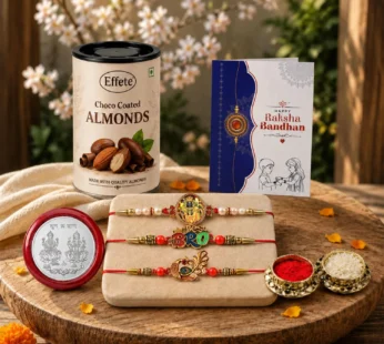 Rakhi for Brother with Chocolate Almonds 96gm – Rakshabandhan Gift Set, Pack of 7