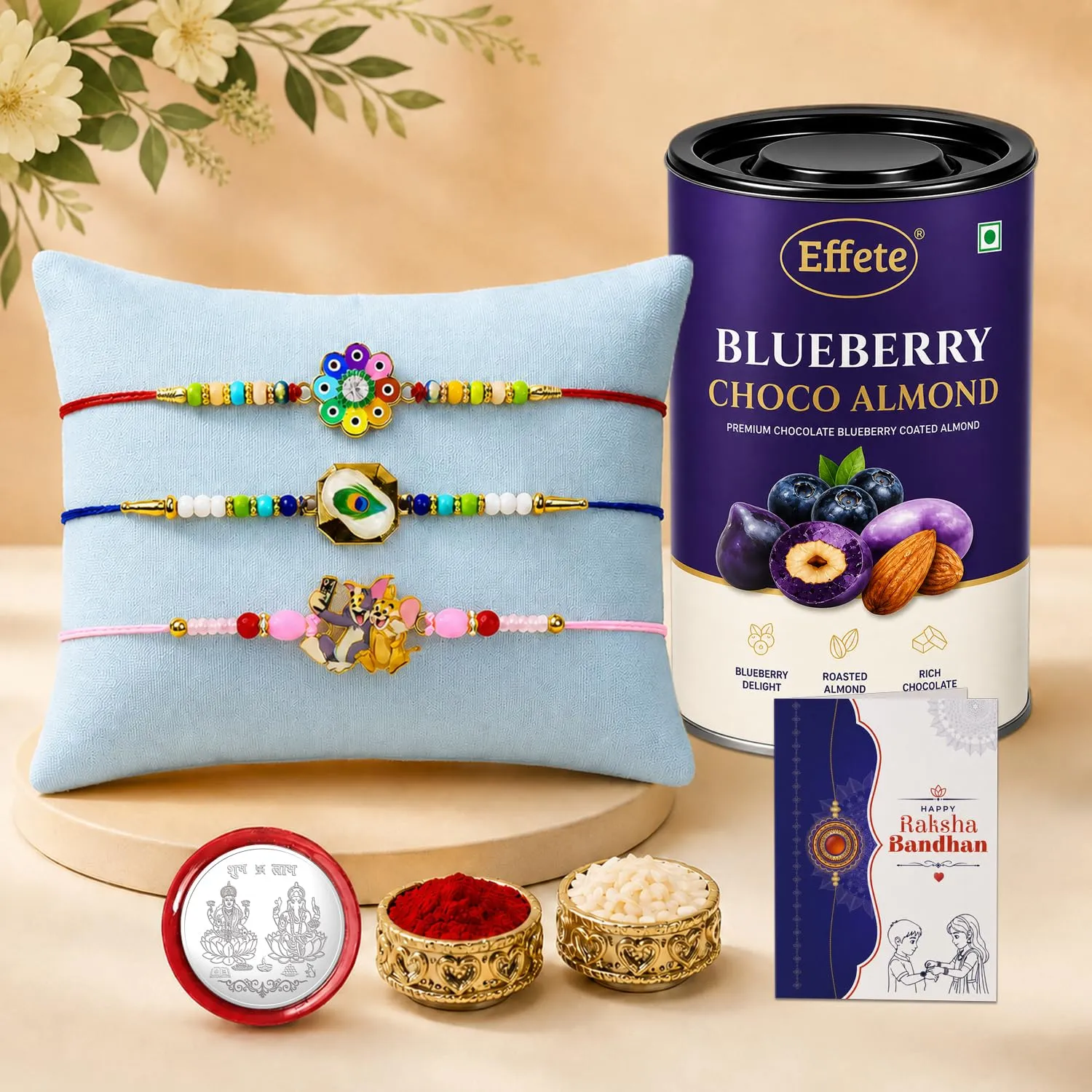 Premium Rakhi for Brother with Blueberry Almond 96gm - Rakshabandhan Gift Set, Pack of 7 - Buy Online at Alikart