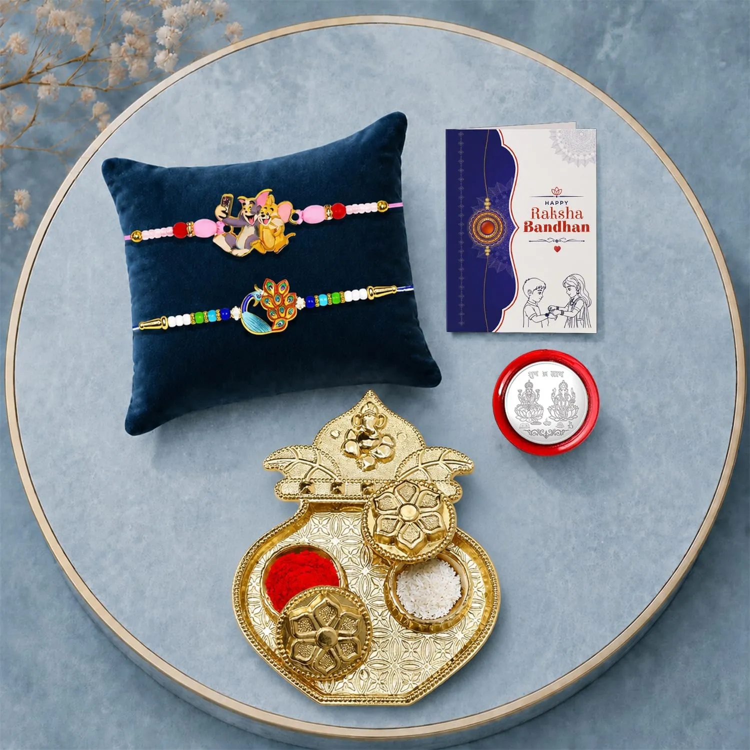 Premium Tom & Jerry Rakhi Combo – Raksha Bandhan Gift Set with Kalash Thali - Buy Online at Alikart