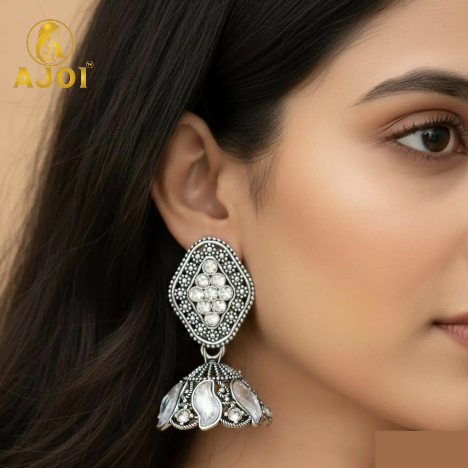 Royal Fusion Statement Earrings – Heritage & Contemporary Blend - Detailed Feature View 1