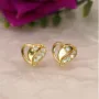 Premium Gold Heart Stud Earrings – Dainty Elegant Sparkle for Women - Buy Online at Alikart