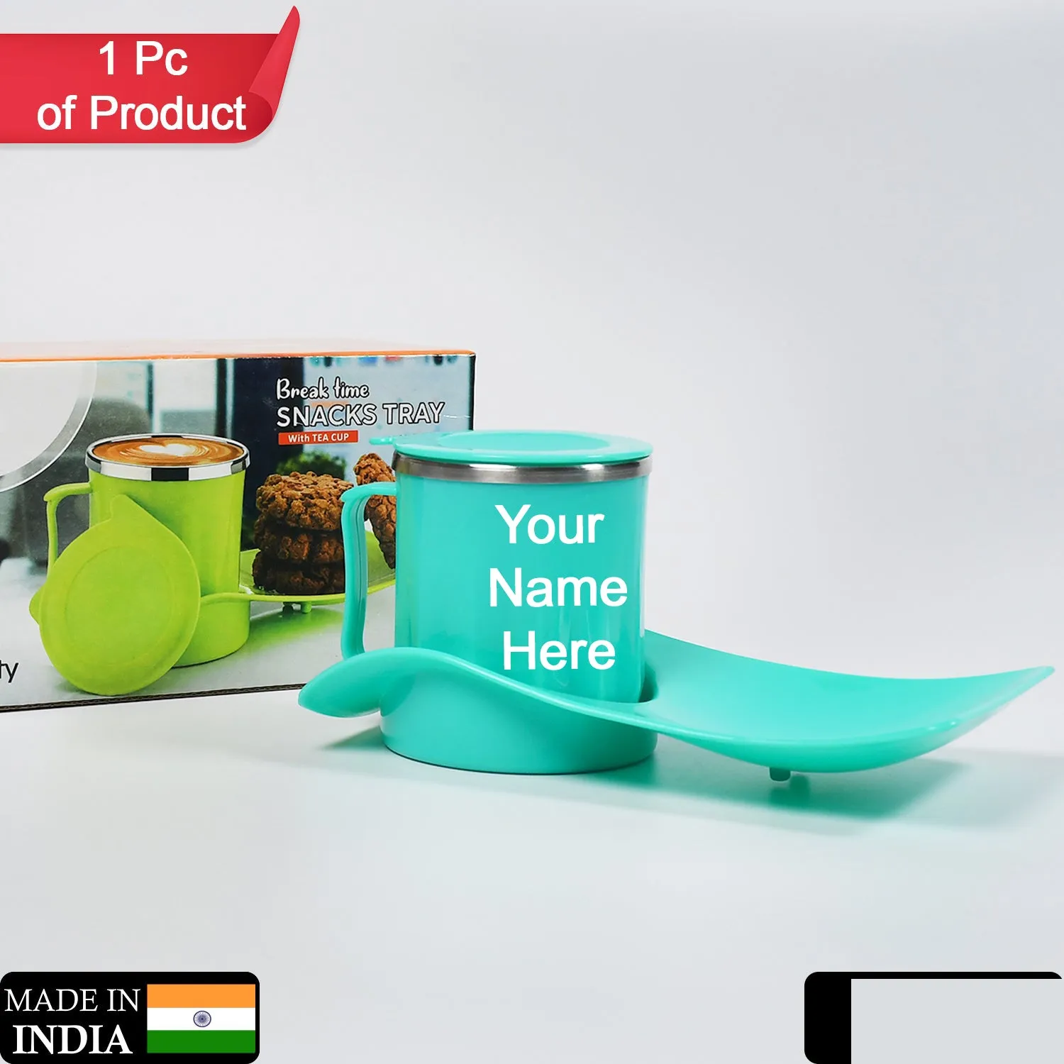 Kids Snack Tray with 350ml Steel Cup – Durable & Hygienic - Detailed Feature View 1