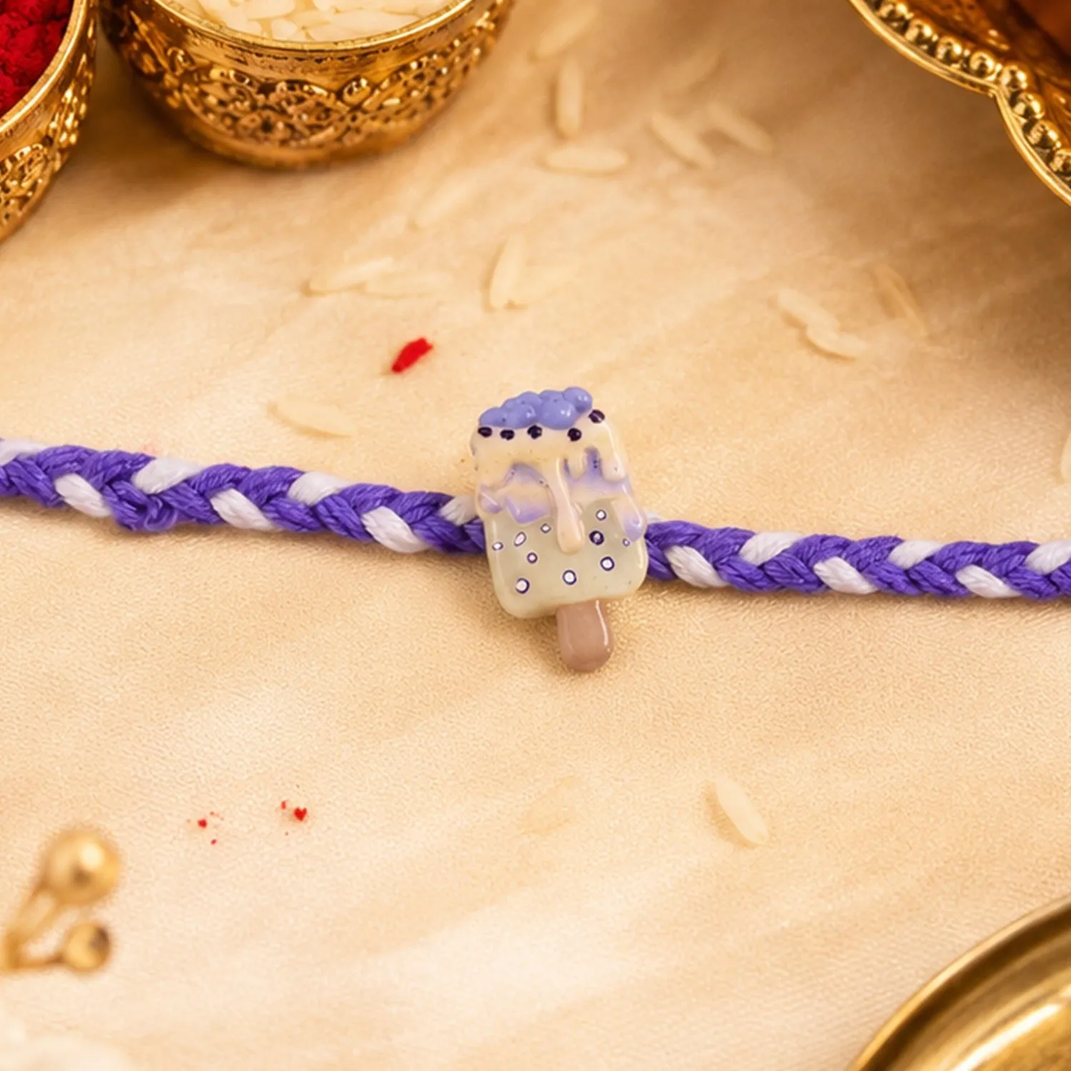 Premium Ice Cream Fancy Dori Rakhi – Stylish & Comfortable for Bhai - Buy Online at Alikart
