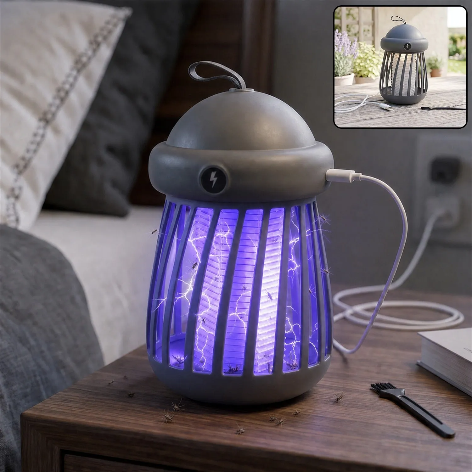 Premium USB Rechargeable Electric Shock Mosquito Killer Lamp for Indoor Use (1 Pc) - Buy Online at Alikart