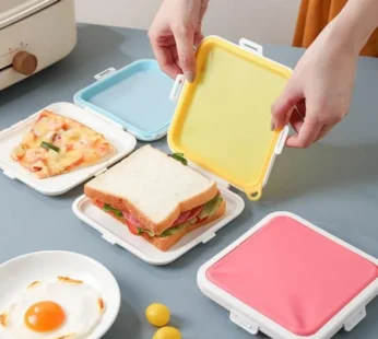 Reusable Silicone Sandwich Container – Leakproof BPA-Free Food Storage Box with Snap Lid, Heat-Resistant & Eco-Friendly