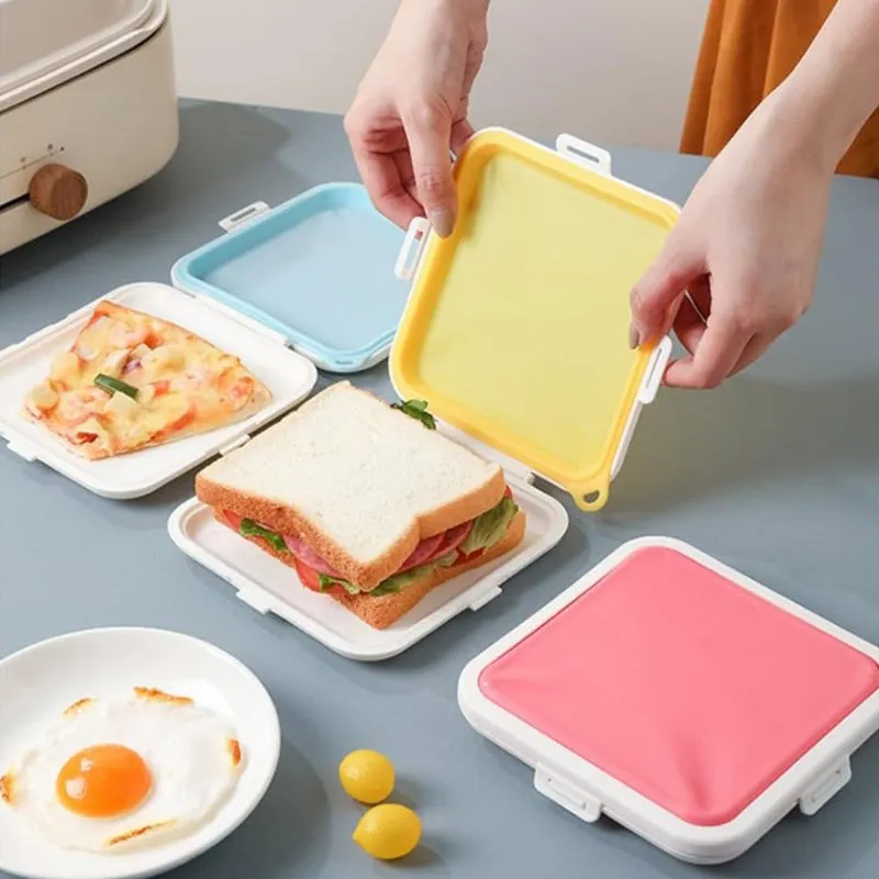 Premium Reusable Silicone Sandwich Container – Leakproof BPA-Free Food Storage Box with Snap Lid, Heat-Resistant & Eco-Friendly - Buy Online at Alikart
