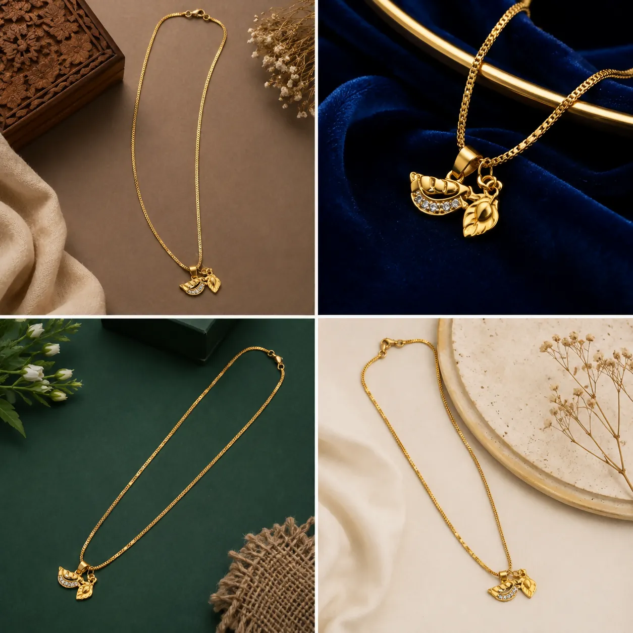 Ethnic Gold-Toned Divine Charm Pendant Chain for Men & Women | Fashion Jewelry - Detailed Feature View 1