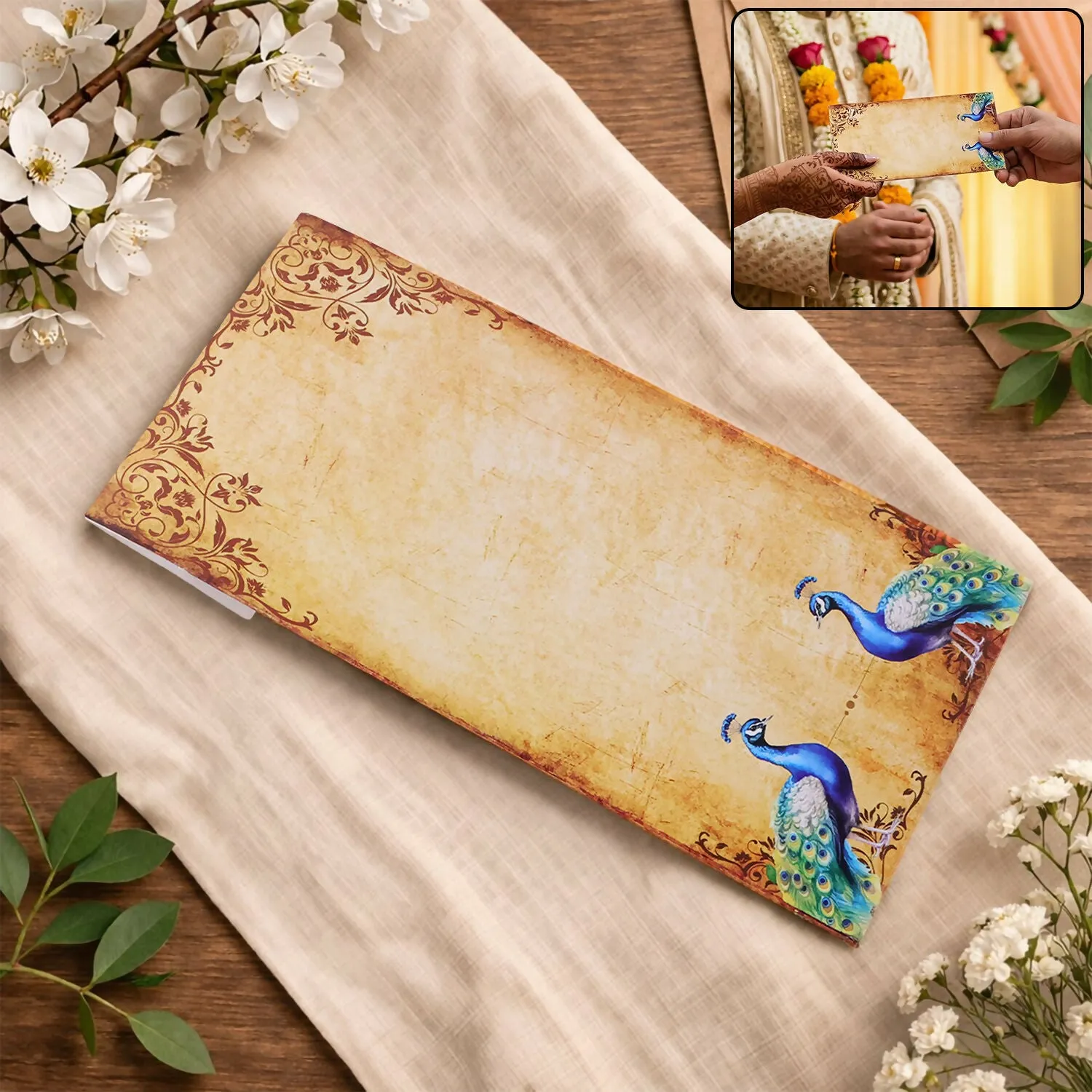 Premium Wedding Money Envelopes – Rich Peacock Design for Festive Gifting - Buy Online at Alikart