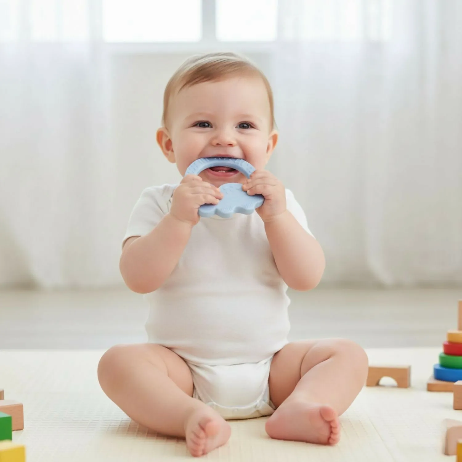Premium Rhino Shaped Baby Teether – Soothing Silicone Grip Toy - Buy Online at Alikart