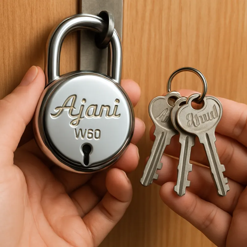 Ajani Heavy-Duty Stainless Steel Round Padlock with 3 Keys – Anti-Theft, Rust-Proof Security Lock for Home, Office & Gates - Detailed Feature View 1