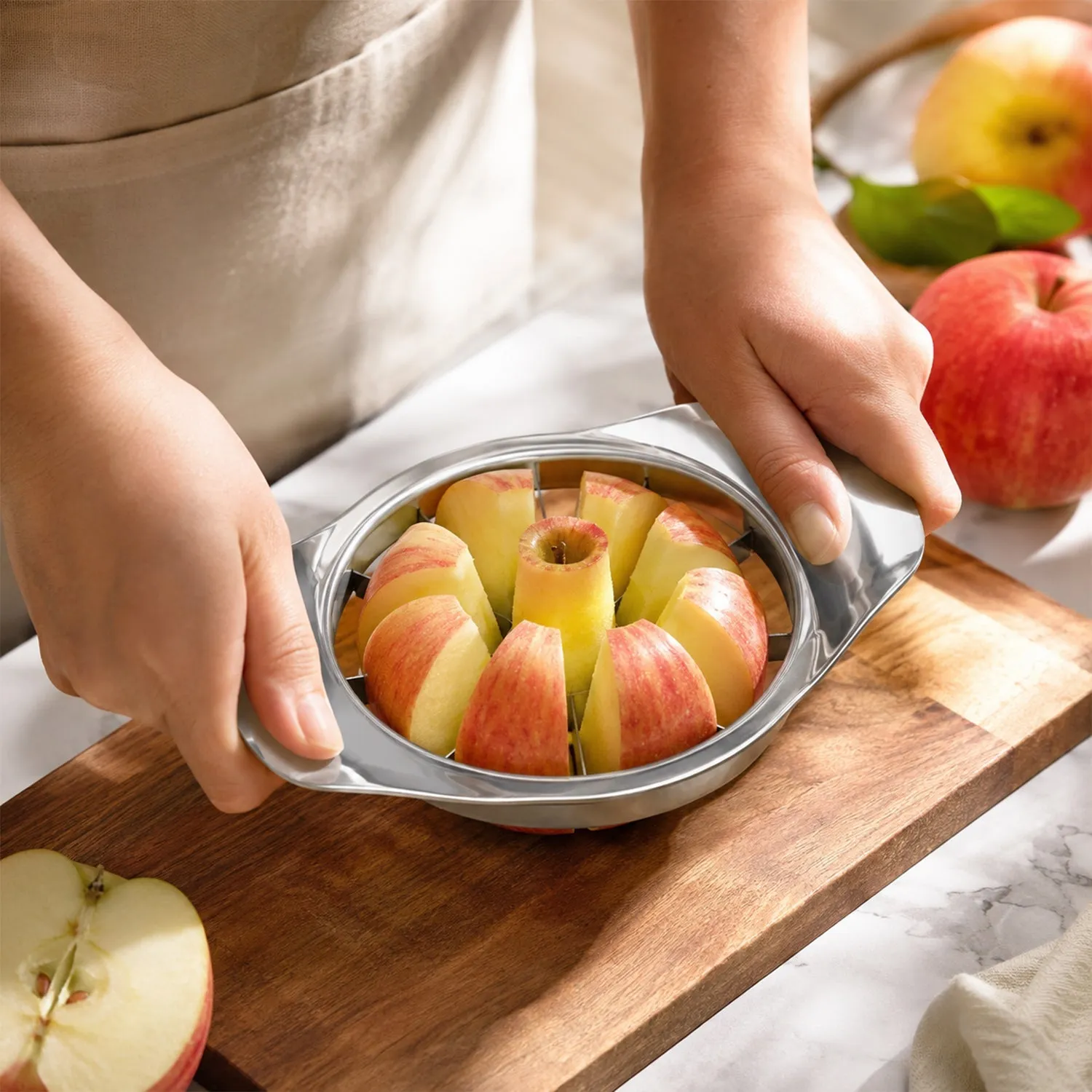 Premium Apple Shape Stainless Steel Apple Slicer & Corer – Effortless Fruit Wedges - Buy Online at Alikart