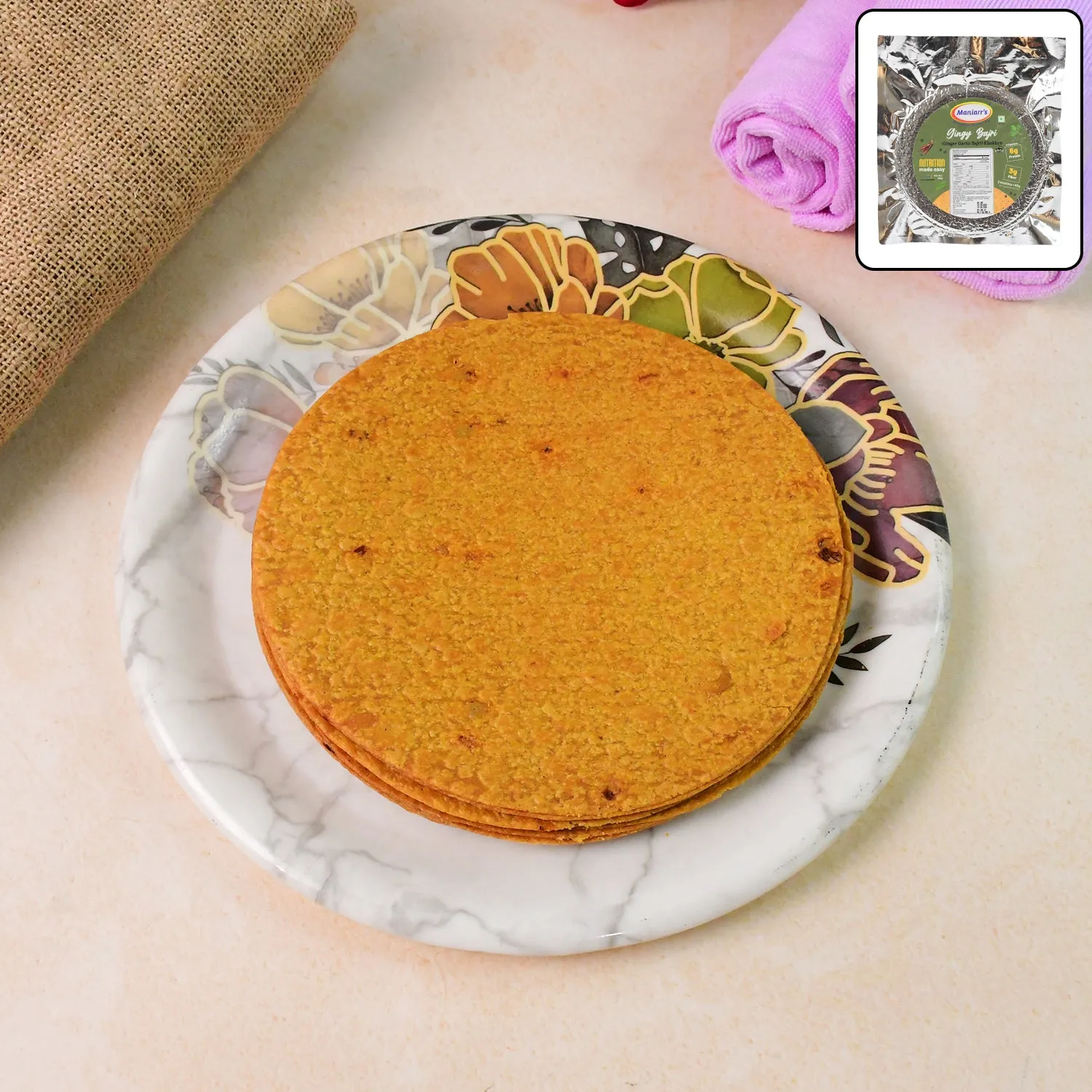 Premium Bajri Khakhra – Crispy Ginger Garlic Snack (180g) | Maniarr's - Buy Online at Alikart