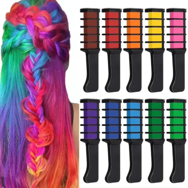 12Pcs Biggerbowie Hair Color Chalk Set | Temporary Hair Coloring Kit for Kids & Girls | Washable Hair Chalk (Multi-Color)
