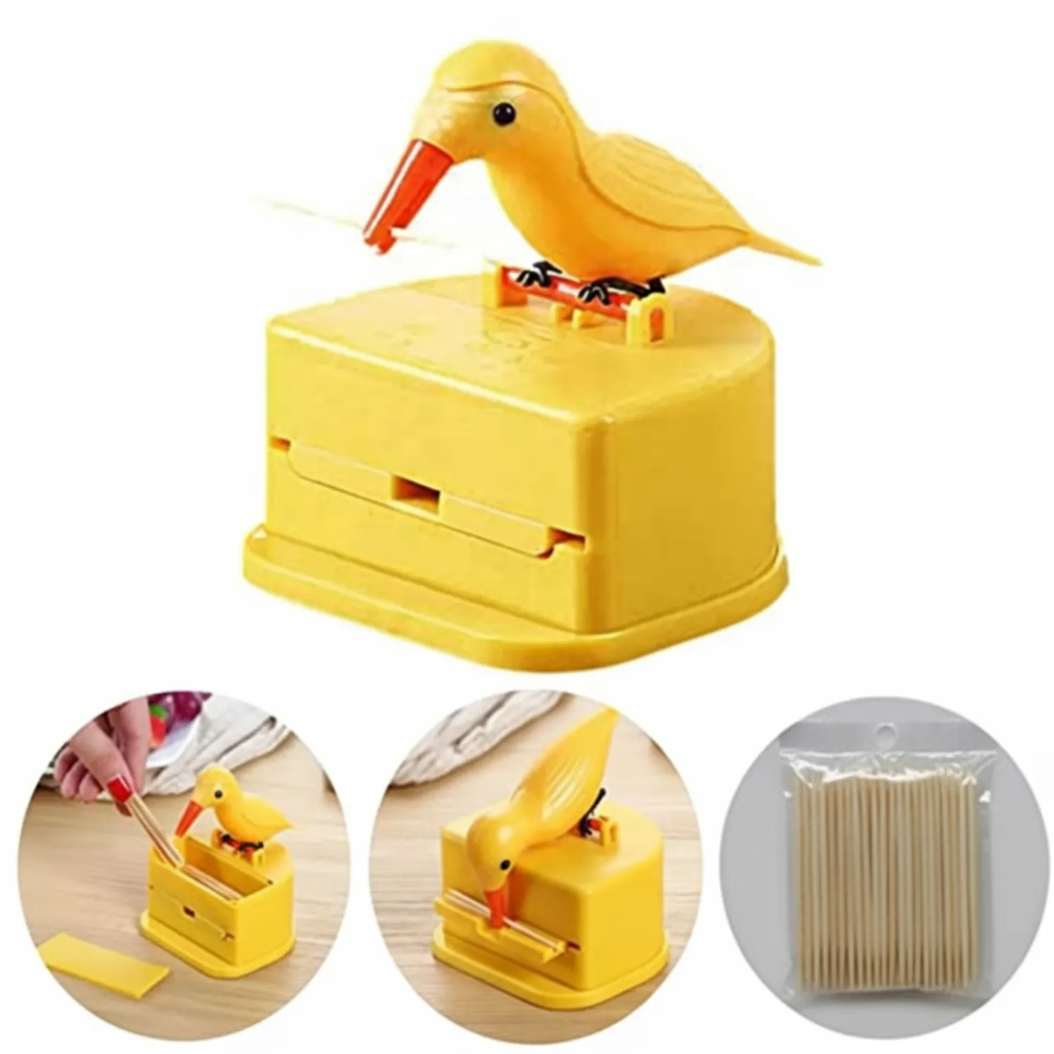 Premium Bird Toothpick Dispenser – Cute Telescopic Automatic Toothpick Holder for Kitchen, Dining, Home & Party (Fun Gift Idea) (Pack of 1) - Buy Online at Alikart