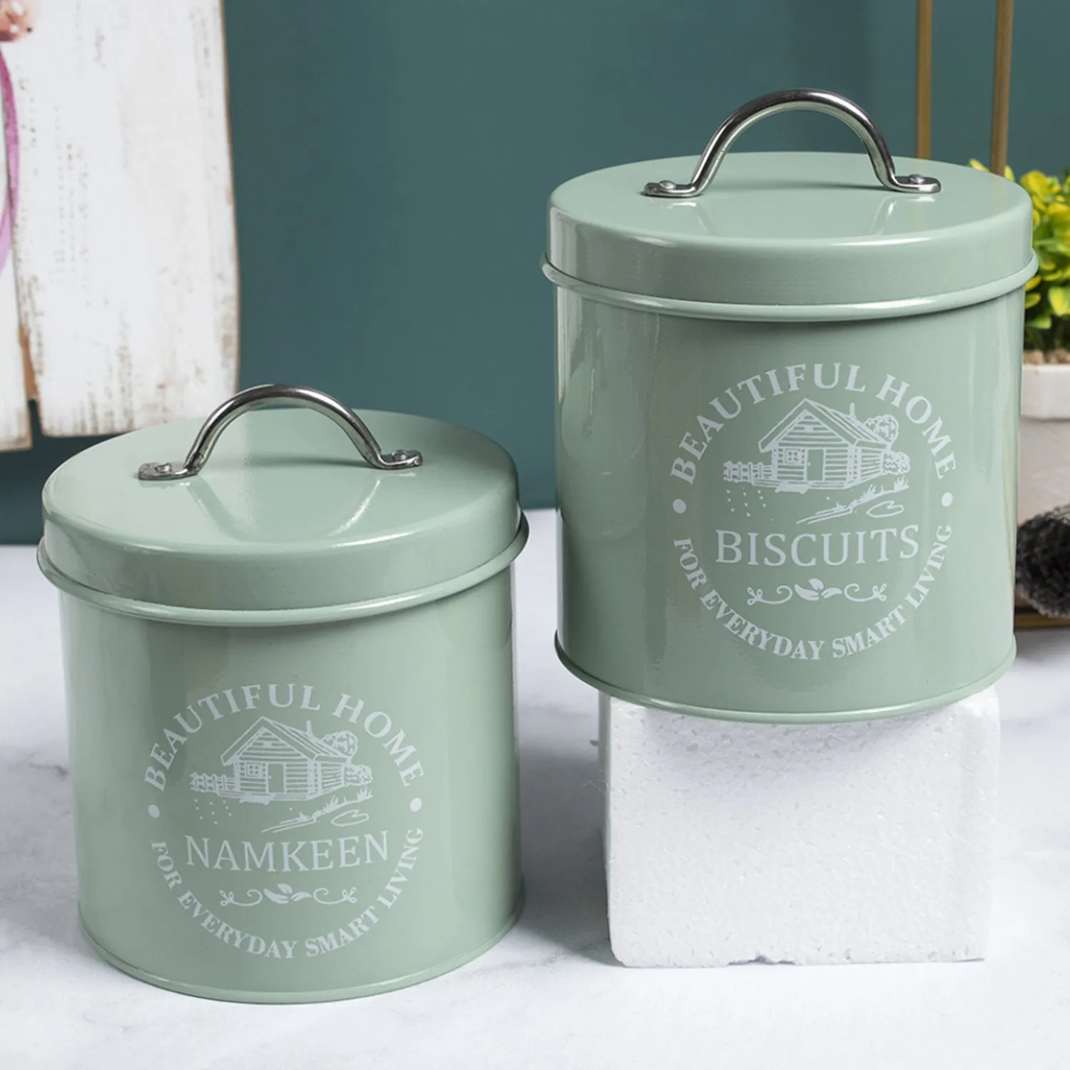 Premium Biscuits & Namkeen Storage Jar with Lid - Set Of 2, Each 1300 mL - Buy Online at Alikart