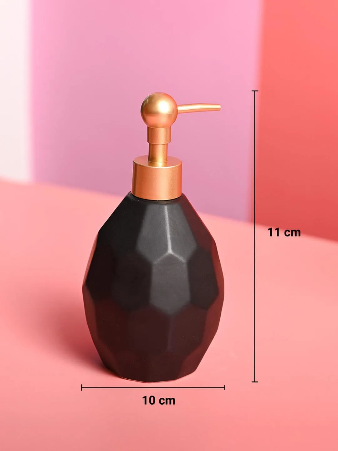 Black Ceramic Soap Dispenser - Set Of 4 - Detailed Feature View 3