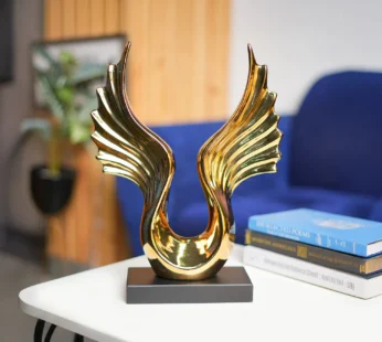 Black & Golden Ceramic Wing Sculpture Decor Object