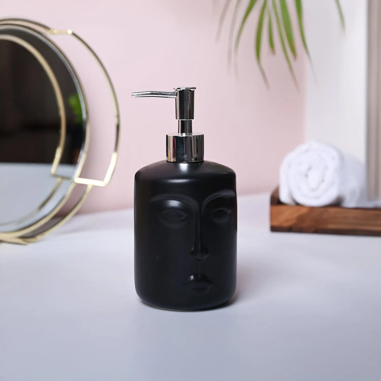 Premium Black Matte Face Soap Dispenser - Cylindrical Shape - Buy Online at Alikart