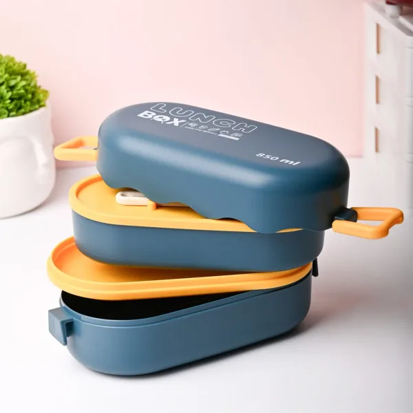 Blue Lunch Box with Spoon (850ml)