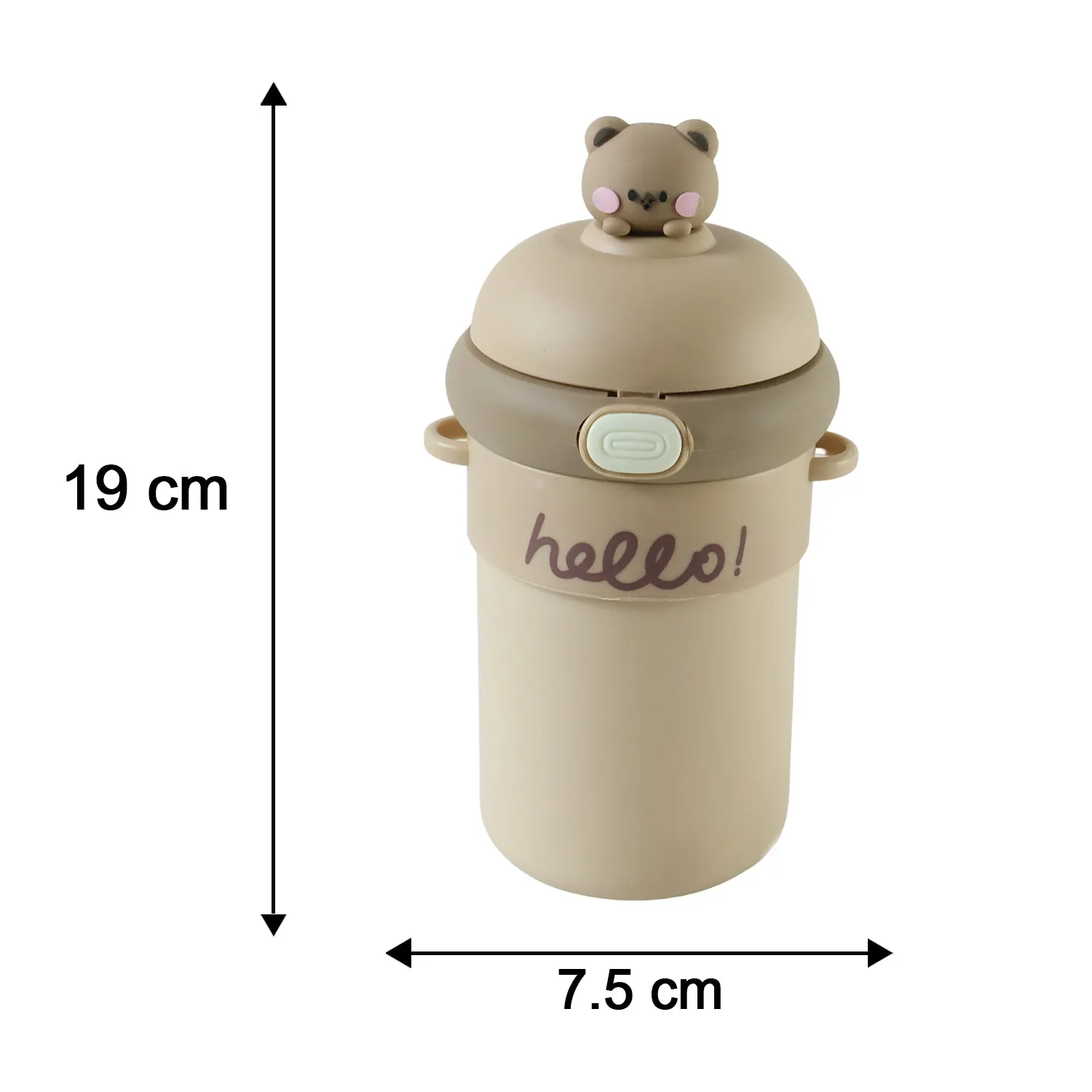 Kids Sipper Water Bottle 450 ml with Bouncing Straw and Carry Strap (1 Pc) - Detailed Feature View 5