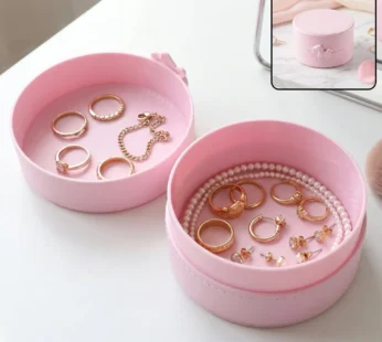 Small Round Storage Box Portable Jewellery Organizer Case with Snap (1 Pc)