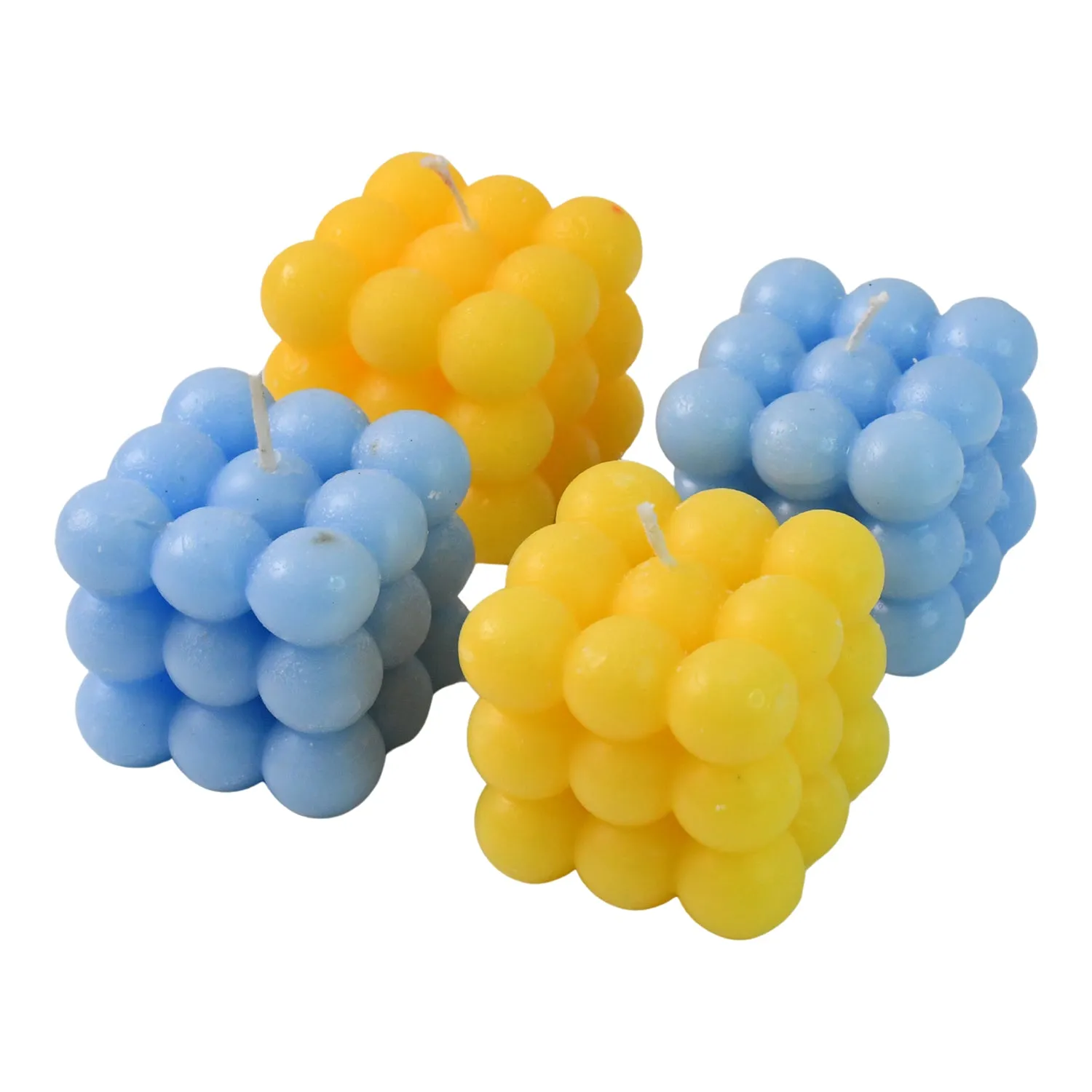 Cube Candles – Colorful Decorative Wax Set of 4 - Detailed Feature View 4