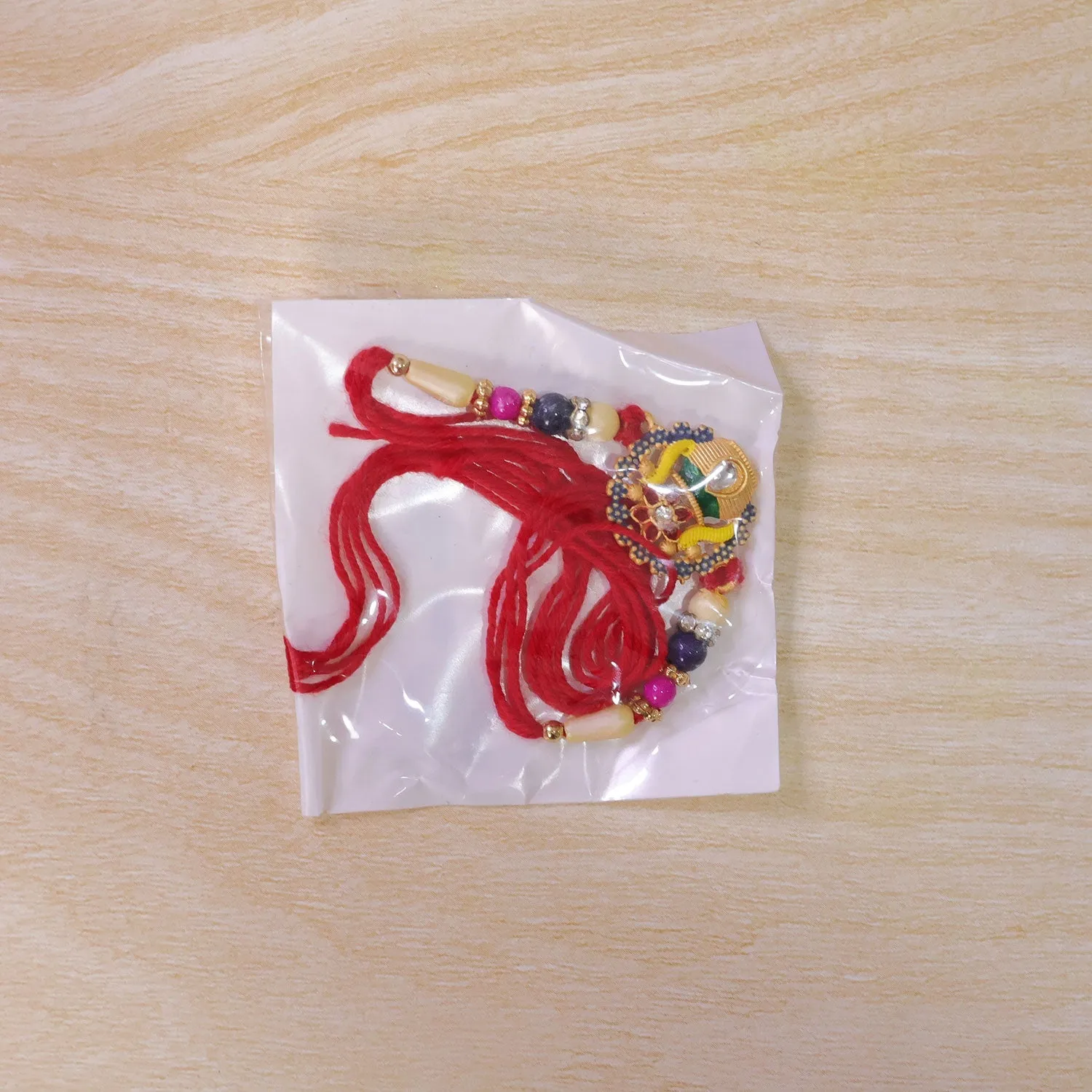 Buy Mangal Kalash Rakhi Kundan Meenakari for Brother - Detailed Feature View 5